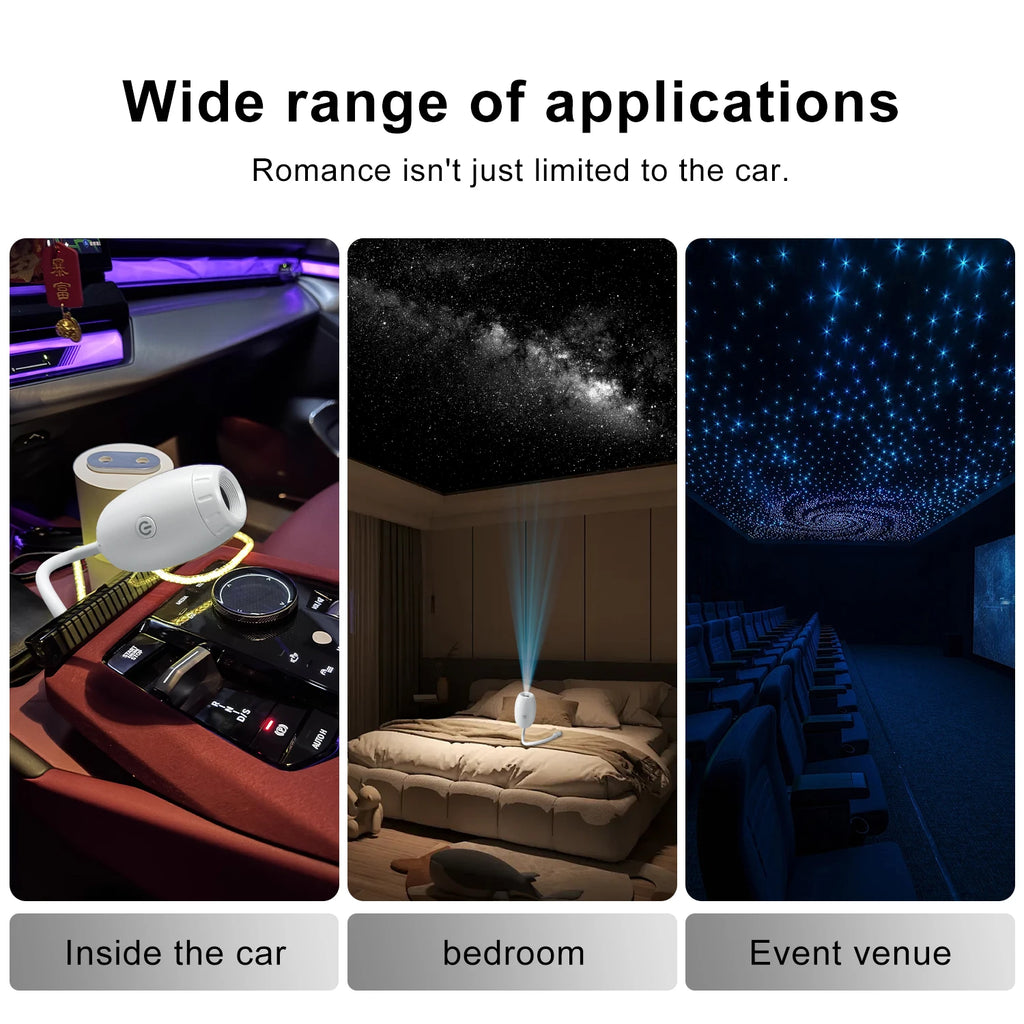 White Car USB Ambient Light Large Range Projection Romantic Atmosphere Multiple Scenes Adjustable Focus Distance 2026 New