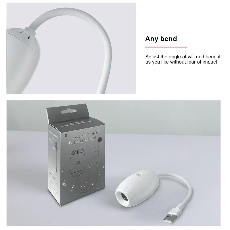 White Car USB Ambient Light Large Range Projection Romantic Atmosphere Multiple Scenes Adjustable Focus Distance 2026 New