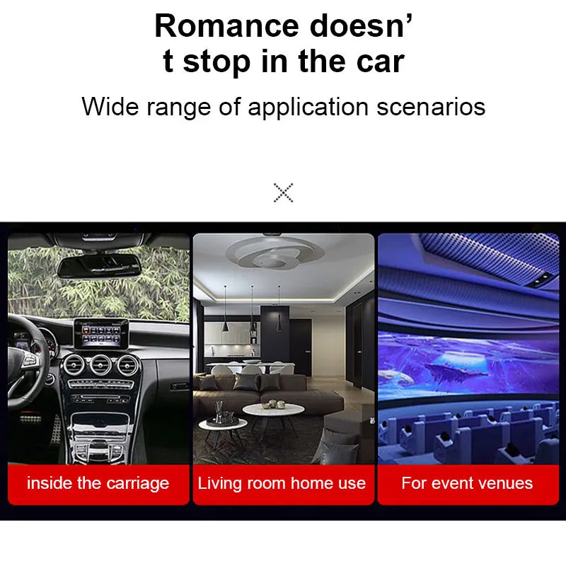 White Car USB Ambient Light Large Range Projection Romantic Atmosphere Multiple Scenes Adjustable Focus Distance 2026 New