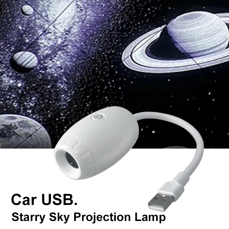 White Car USB Ambient Light Large Range Projection Romantic Atmosphere Multiple Scenes Adjustable Focus Distance 2026 New