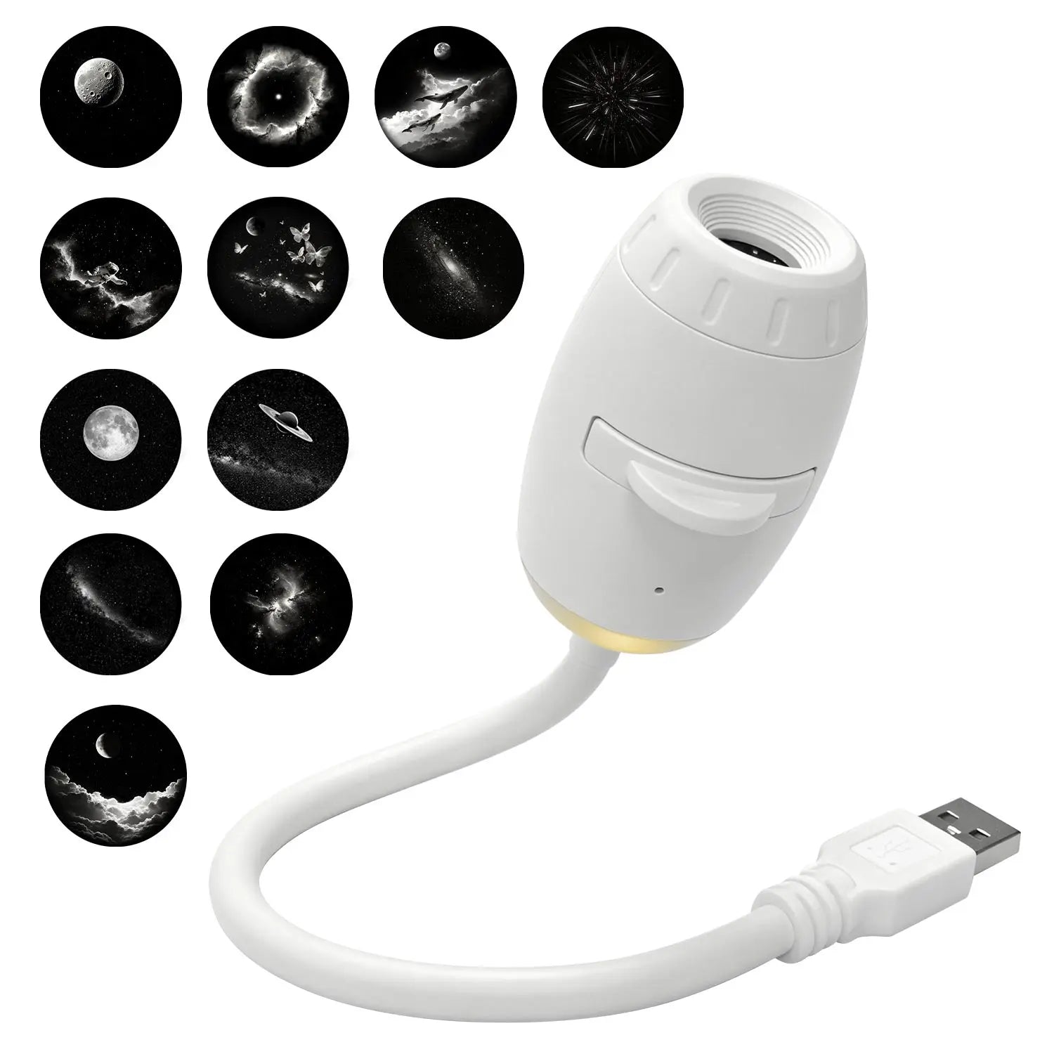 White Car USB Ambient Light Large Range Projection Romantic Atmosphere Multiple Scenes Adjustable Focus Distance 2026 New