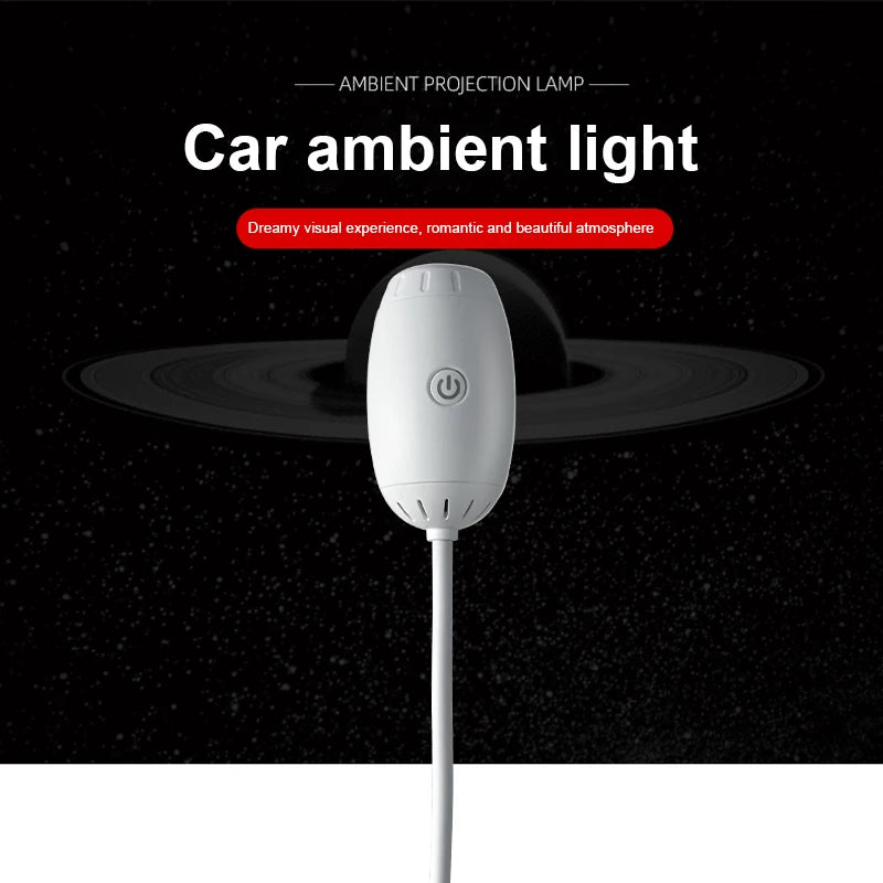 White Car USB Ambient Light Large Range Projection Romantic Atmosphere Multiple Scenes Adjustable Focus Distance 2026 New